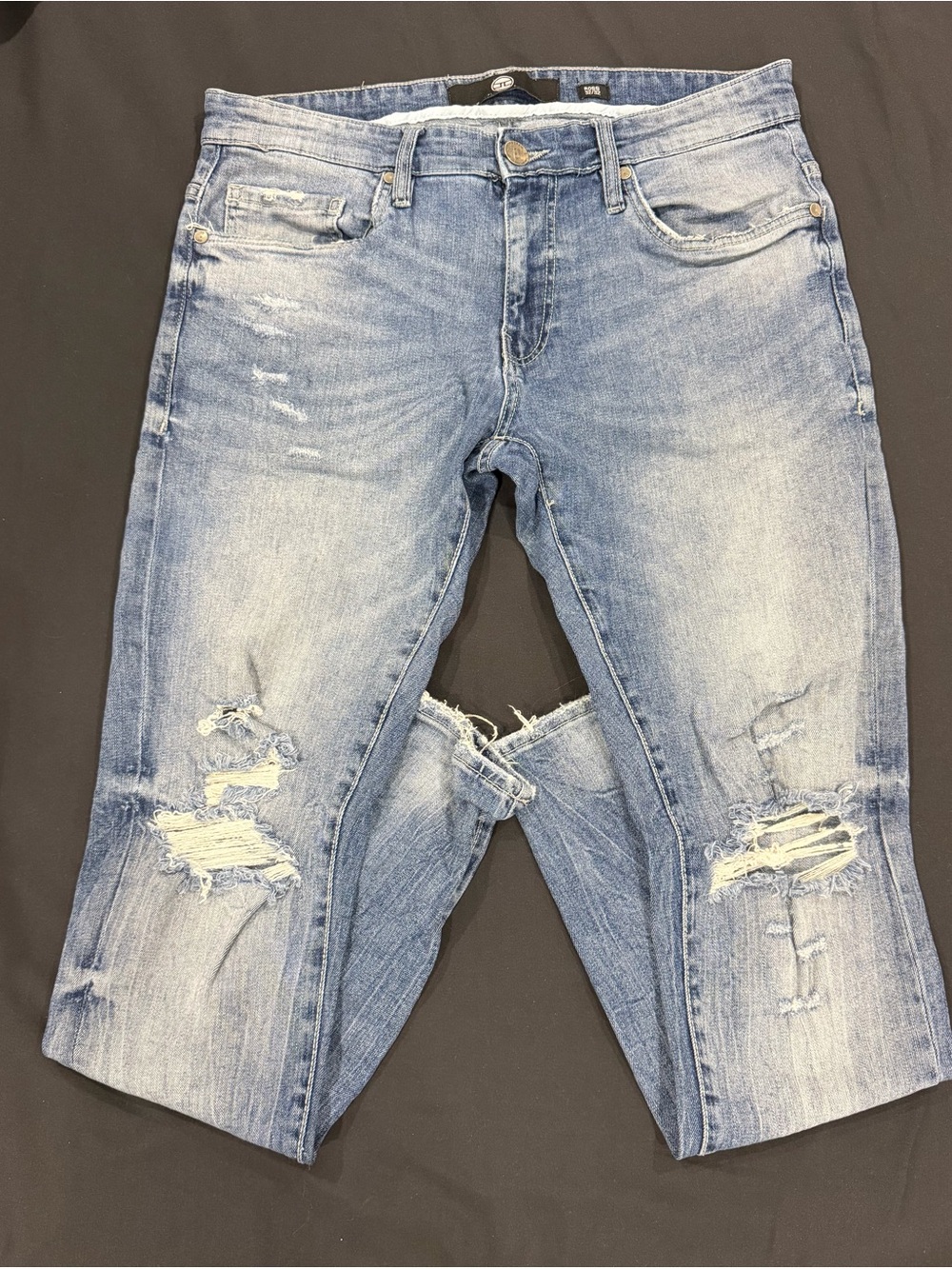 Jordan Craig Men’s 32x32 Light Blue Distressed Slim Straight Jeans